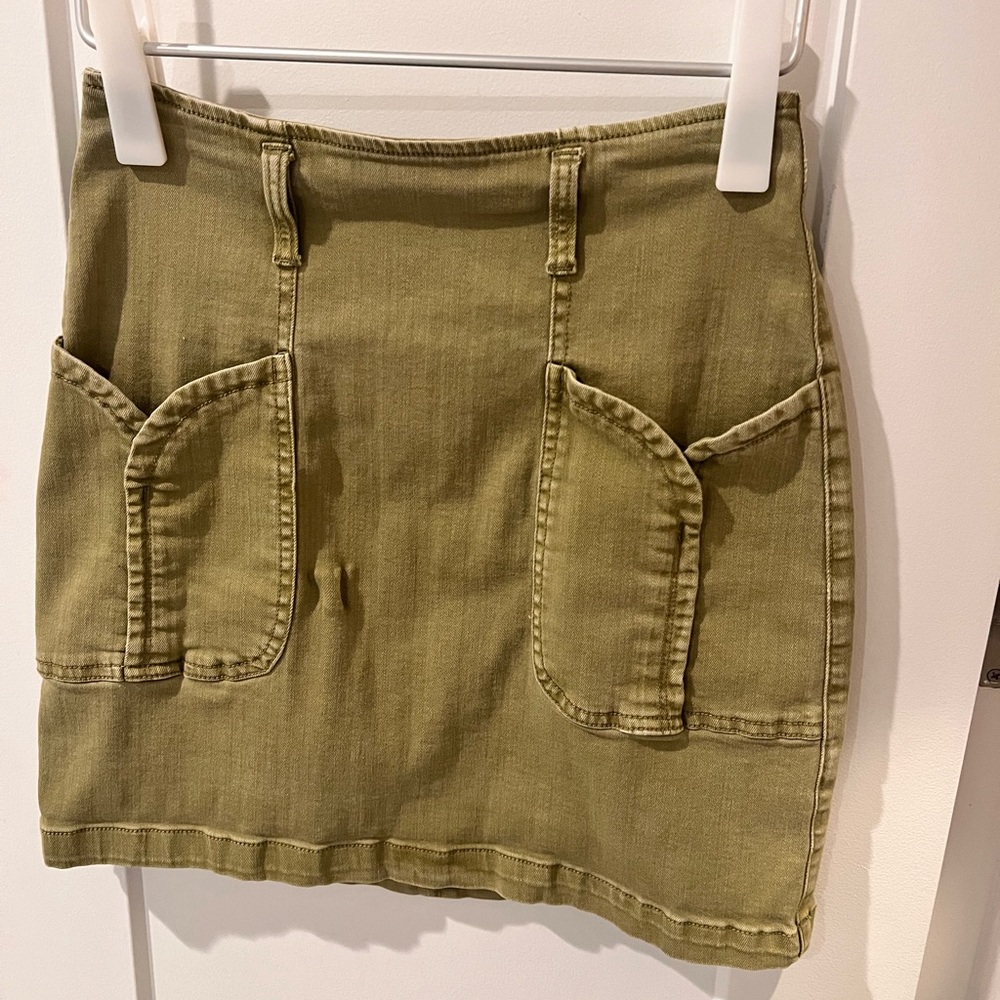 Pilcro and the Letterpress Khaki Mini Skirt